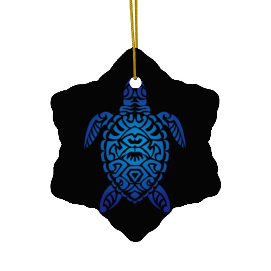 tribal turtle Ceramic Ornaments