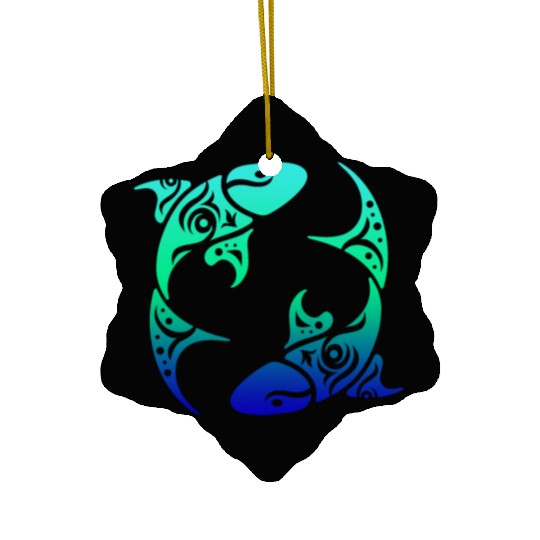T Tattoo Pisces Horoscope Gift Idea Ceramic Ornaments