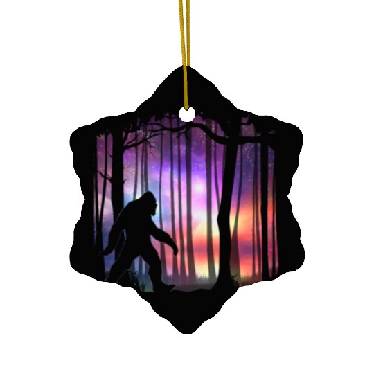 Bigfoot Northern Lights - Space Galaxy Aurora Ceramic Ornaments