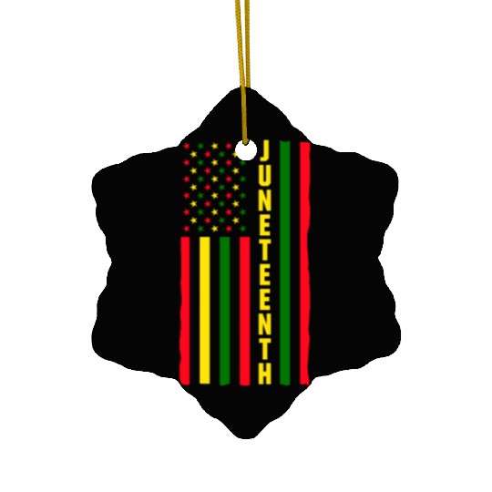 Juneteenth Color Flag Black African American Flag Ceramic Ornaments