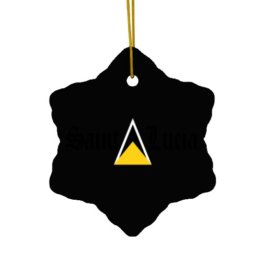 Saint Lucia Flag Blackletter St Lucia Caribbean Ceramic Ornaments