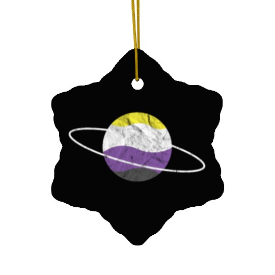 Non Binary Planet LGBTQ Flag Ceramic Ornaments