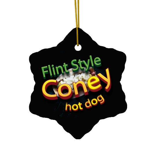 flint style coney hot dog Ceramic Ornaments