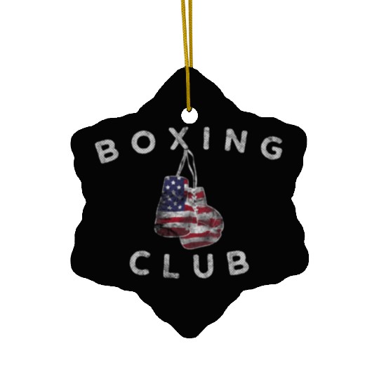 Boxing Club Vintage US Flag Boxing Gloves Ceramic Ornaments