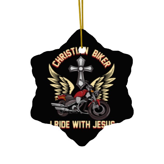 motorcycle motorcycle chopperChristian Motorcycle Ceramic Ornaments