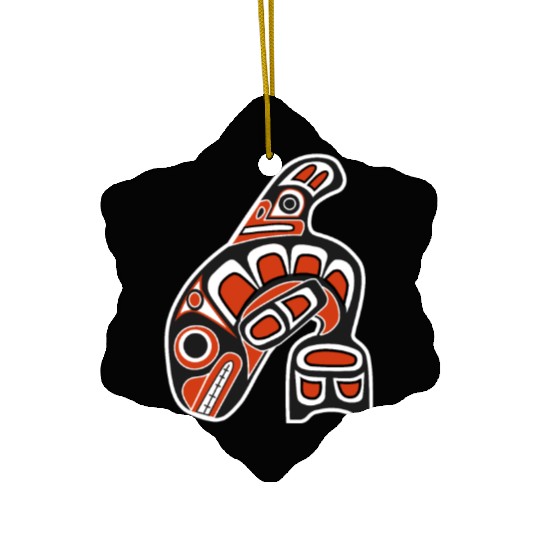 Orca Whale Indian Totem Tribal Haida Style Art Ceramic Ornaments