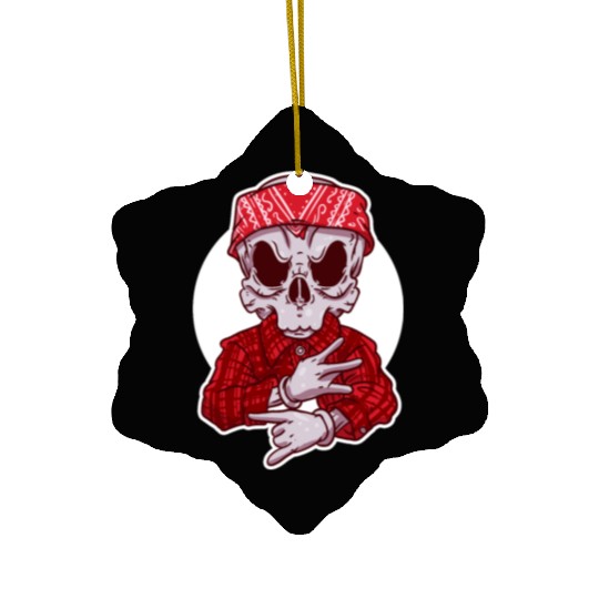 Edgy Skull Latino Street Style Ceramic Ornaments