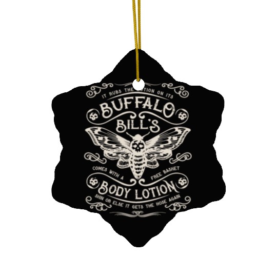 Buffalo Bill's Body Lotion Label Ceramic Ornaments