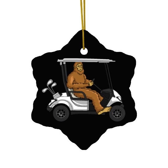 Bigfoot Golf Cart Gift Ceramic Ornaments