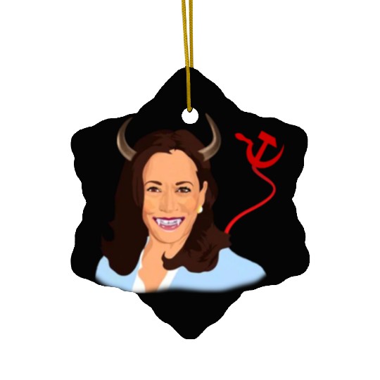 Trump kamala harris monster communist Ceramic Ornaments