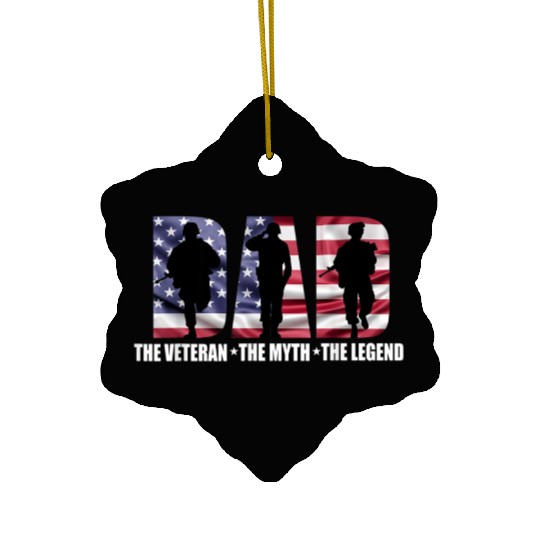 Dad The Veteran The Myth The Legend - Father's Day Ceramic Ornaments