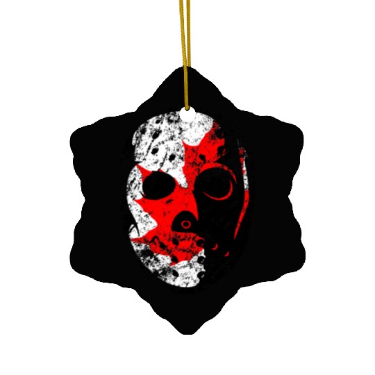 Old School Goalie Mask-Canada Ceramic Ornaments