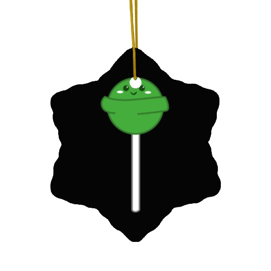 Cute Green Lollipop Ceramic Ornaments