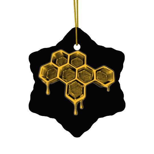 Bee and Honey Nature Lover - Honeycomb Beekeeper Ceramic Ornaments