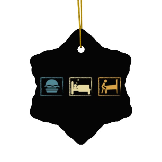 Retro Pinball Eat Sleep Pinball Ceramic Ornaments