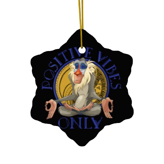 Lion King Rafiki Meditating Positive Vibes Only Ceramic Ornaments
