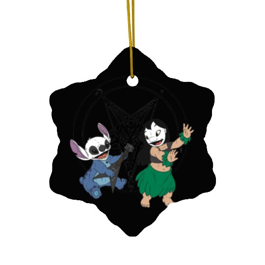 Black Metal Lilo and Stitch Ceramic Ornaments