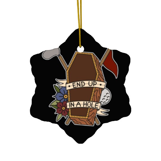 Golf coffin Golf ball End up in a whole Ceramic Ornaments