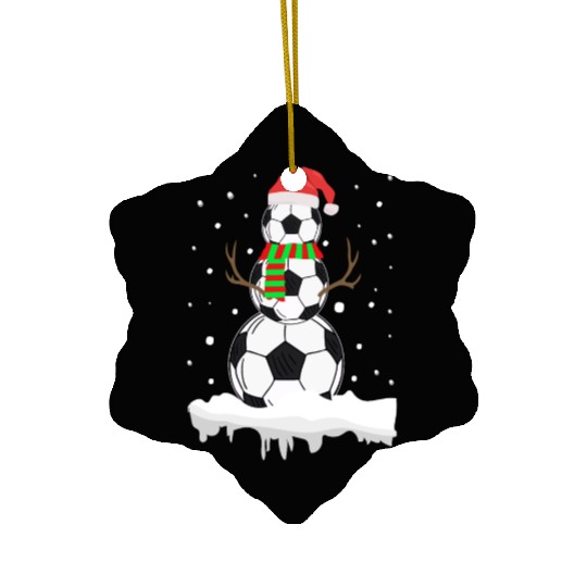 Christmas Funny Soccer Ball Snowman Xmas Sport Ceramic Ornaments