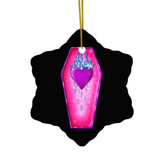 Pastel Goth Love Coffin Heart Ceramic Ornaments