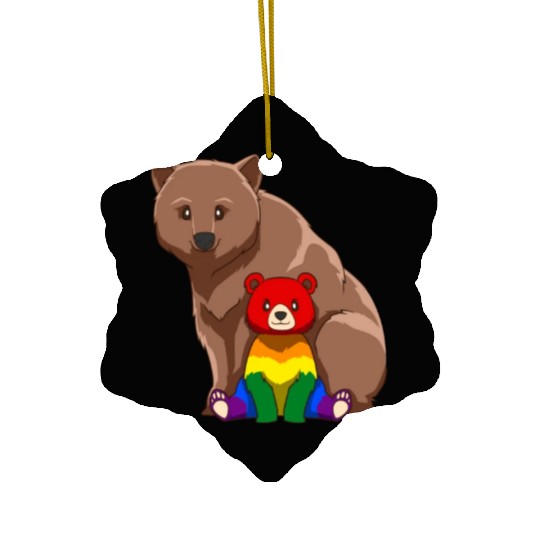 Cute LGBTQ Gay Mama Bear Gift Ceramic Ornaments