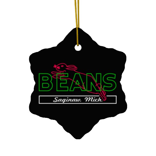 Beans Bunny Saginaw Michigan Nostalgia Ceramic Ornaments