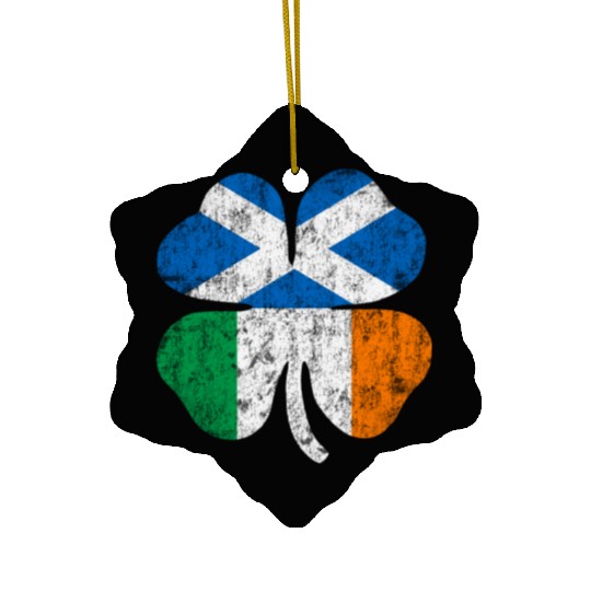 Irish Scottish Flag Ireland Scotland Shamrock St P Ceramic Ornaments