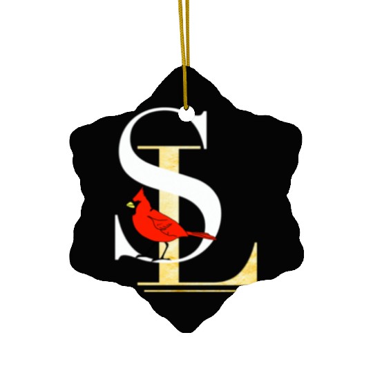 Saint Louis Red Cardinal Dress Elegant Font Design Ceramic Ornaments