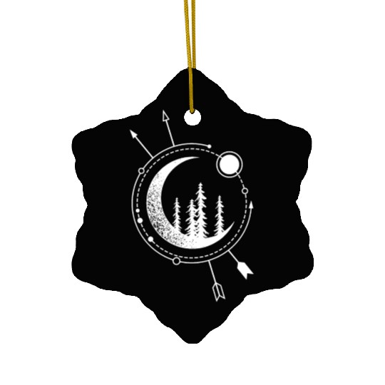 Modern Geometric Nature Forest Astronomy Bohemian Ceramic Ornaments