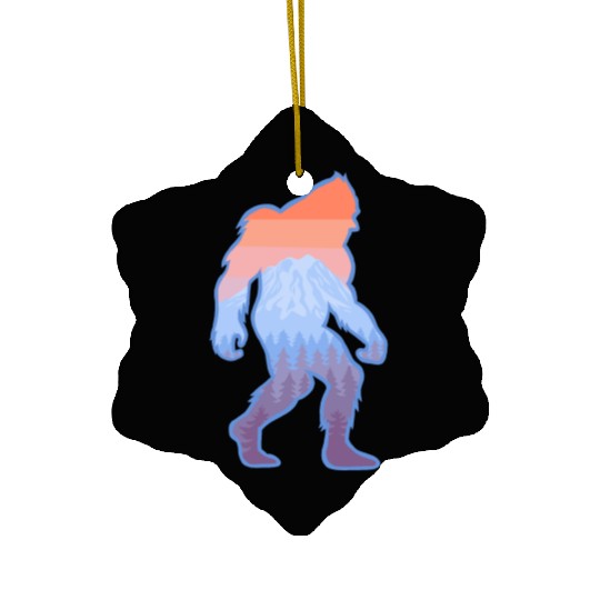 Mt Rainier Bigfoot Sasquatch Ceramic Ornaments