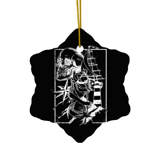 Sea life ship skull anchor compass Ceramic Ornaments