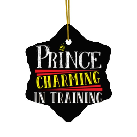 Prince Charming In Training Crown King Queen Ceramic Ornaments