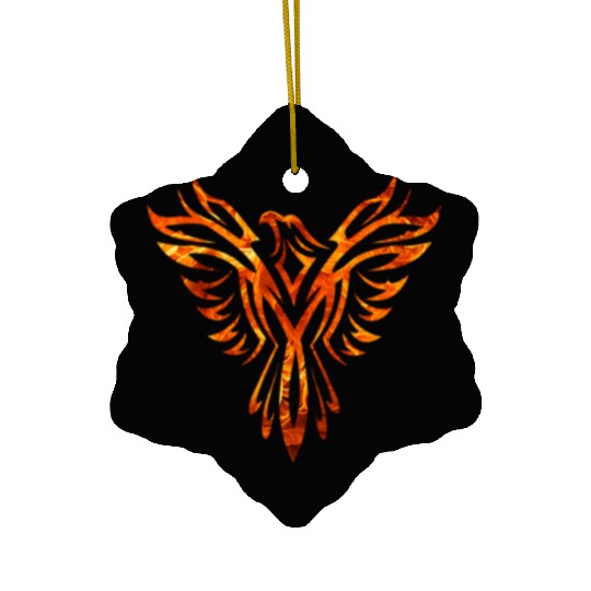 Tribal Fire Phoenix Rising Ceramic Ornaments