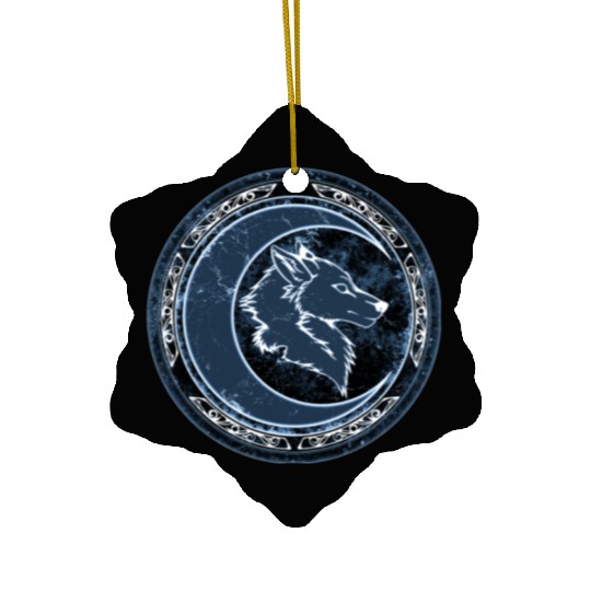 Wolf Moon Ceramic Ornaments