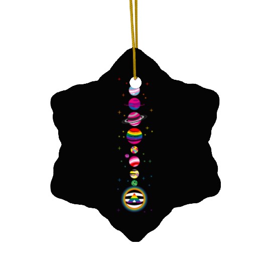 Solar System LGBT Ceramic Ornaments