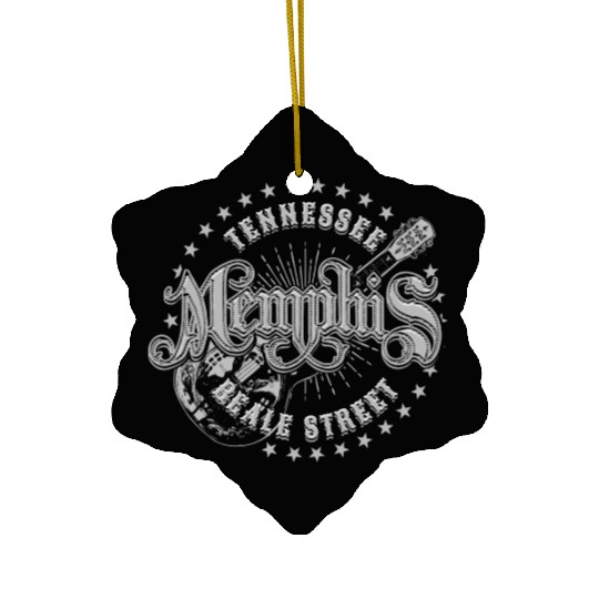 Memphis Tennessee Beale Street Ceramic Ornaments