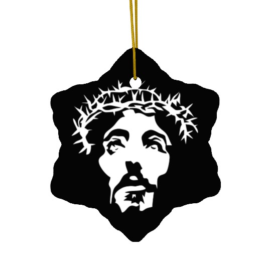 Jesus crown of thorns stencil Ceramic Ornaments