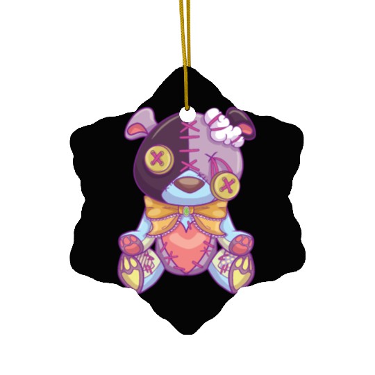 Pastel Goth Teddy Bear Japanese Anime Kawaii Ceramic Ornaments