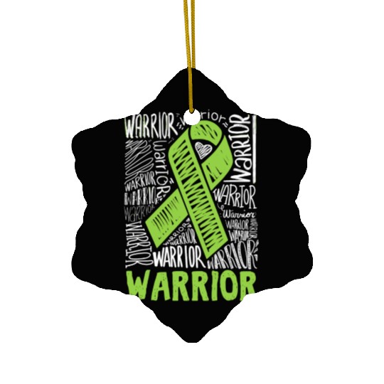Non-Hodgkins Lymphoma Warrior Lime Green Awareness Ceramic Ornaments