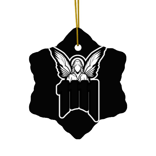 1111-eleven eleven angel numbers from heaven Ceramic Ornaments