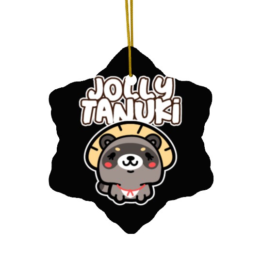 Jolly Tanuki Raccoon Ceramic Ornaments
