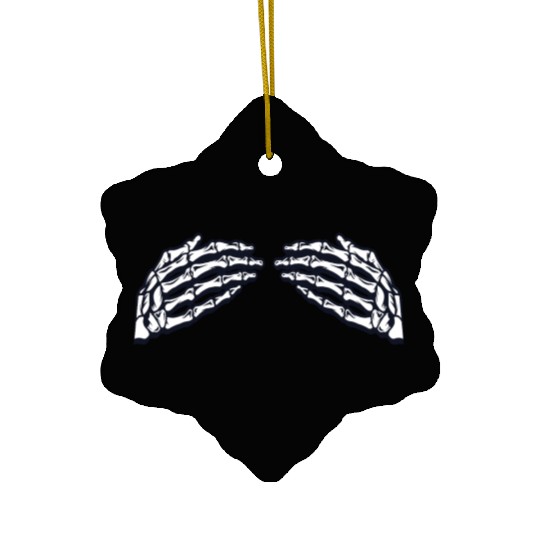 Women's Skeleton Hands Breasts Ceramic Ornaments