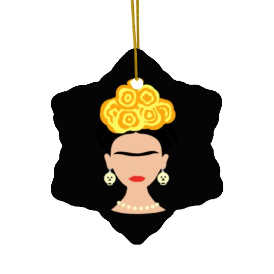 Viva Frida Kahlo Art Print Ceramic Ornaments