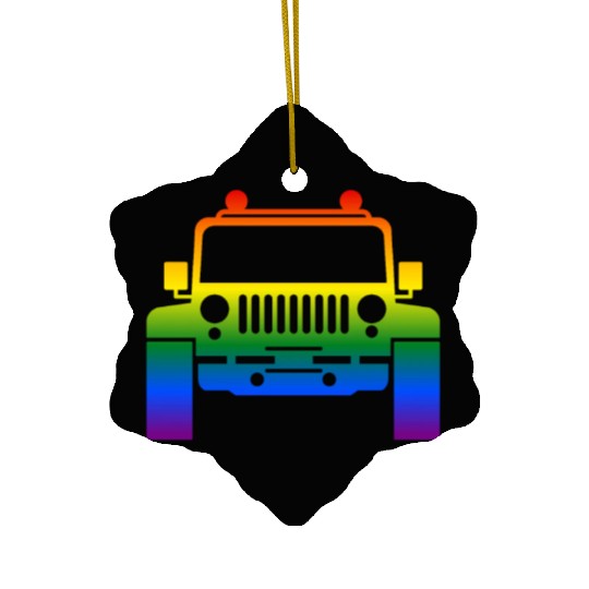 Rainbow Pride Jeeps LGBT Ceramic Ornaments