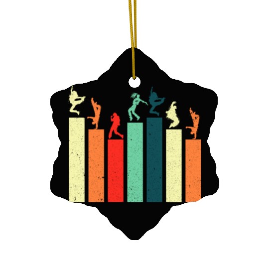 Break dancing Bboy poses Retro Vintage Hip Hop Ceramic Ornaments