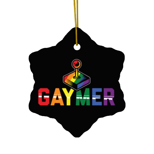 Gaymer Gay Gamer Rainbow Pride LGBT Controller Ceramic Ornaments