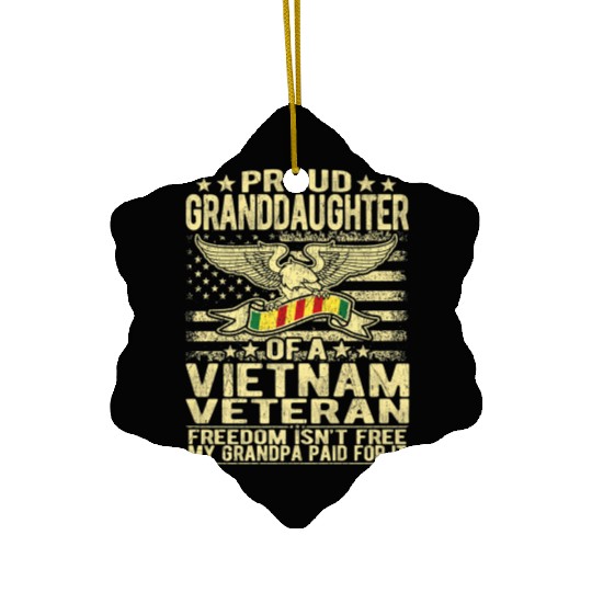 Veteran Gift-Granddaughter Of Vietnam Veteran Us F Ceramic Ornaments
