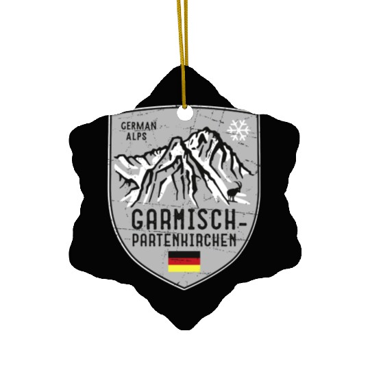 Garmisch Mountain Germany Emblem Ceramic Ornaments