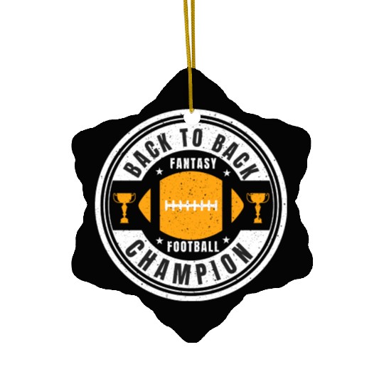 Back to Back Champion Fantasy Football Draft Party Ceramic Ornaments
