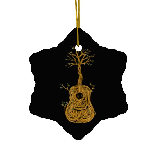 Guitar Tree of Life Nature Guitarist Gift Ceramic Ornaments